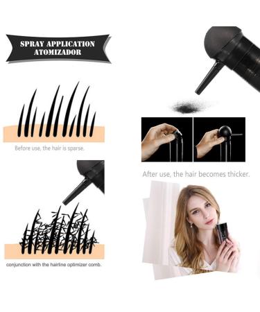 Professional Hair Thickening Solution - Hair Fibres Powder for Women and Men - 5 Colors Concealer for Thinning Hair - Pump Spray Applicator Included (Black) - Buy Online on SooperMarket.com