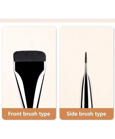 Liquid Foundation Pinsel Foundation Pinsel Makeup Concealer Brush Makeup Concealer Brush Flacher Rougepinsel f r Gesicht Make Up Pinsel Flach Faserhaar Gesichtsb rste Aluminum tube wooden handle - Buy Online on SooperMarket.com
