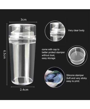 HJ-NAT074-2 French Silicone Nail Art Stamp Set - 2-Piece Transparent Template for Manicure & Scrapbooking - Buy Online on SooperMarket.com