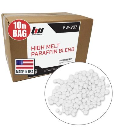 Blended Waxes, Inc. Paraffin Wax 10 lb. Bag - Easy to Use Wax Pastilles, 160F Melt Point Bulk Paraffin Wax - Use for DIY Projects, Candle Making, Additive and a Variety of Other Applications