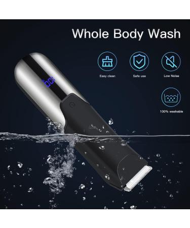 Pub Hair Cutter for Men & Women | Waterproof Electric Body Razor with LED Display | Nasal & Ear Hair Trimmer | 2-Piece Black Personal Grooming Kit - Buy Online on SooperMarket.com
