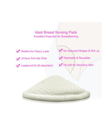 Organic Bamboo Nursing Pads | 10 Washable Ultra-Soft Leak-Proof Breastfeeding Pads | Comfortable & Breathable | Includes Wash Bag - Off White - Buy Online on SooperMarket.com