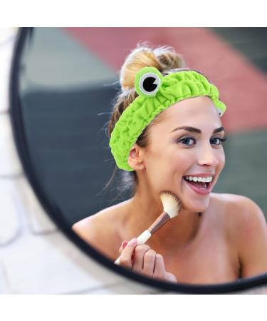 WLLHYF Frog Headband Makeup Headband Frog Eye Elastic Face Washing Hair Band Cute Shower Spa Headband Funny Green Head Wrap Cartoon Hair Accessories for Women Girls Skincare Beauty (Light green) - Buy Online on SooperMarket.com