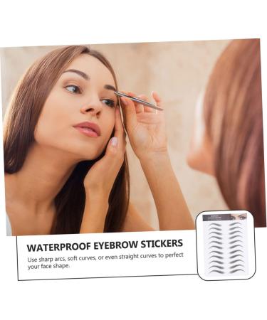 MUSISALY 3 Sheets Waterproof Eyebrow Stickers Waterproof Fake Eyebrows Sticker Eyebrows Transfer Stickers 21x15cm Black 2 - Buy Online on SooperMarket.com