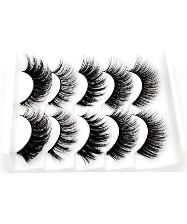 5 Pairs Handmade Natural Long Volume False Eyelashes Extensions Lashes as shown - Buy Online on SooperMarket.com
