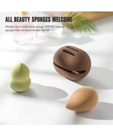 FERYES Makeup Sponge Holder - Silicone Beauty Blender Case for Travel - Brown | Durable & Stylish Makeup Organizer - Buy Online on SooperMarket.com