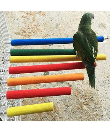 Pivby Wood Bird Cage Perch Stand Toy Platform for Amazon Parrot - Pack of 3 - Colorful Paw Grinding Stick Included - Buy Online on SooperMarket.com