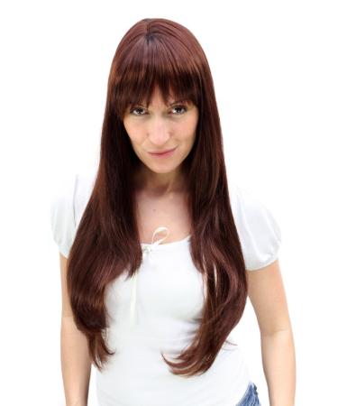WIG ME UP - 3111-33H114 wavy wig brunette long with cheeky bangs
