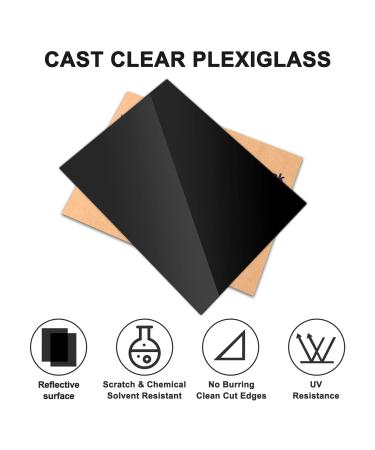 Acrylic Plexiglass Sheets 18 x 24 x 1/8 Cranviech 2 Pack Black Cast Acrylic Sheets Glass Alternative for Sign DIY Display Projects Photo Frame Craft Handcraft Painting 18 x 24 x 1/8 Black 2 - Buy Online on SooperMarket.com