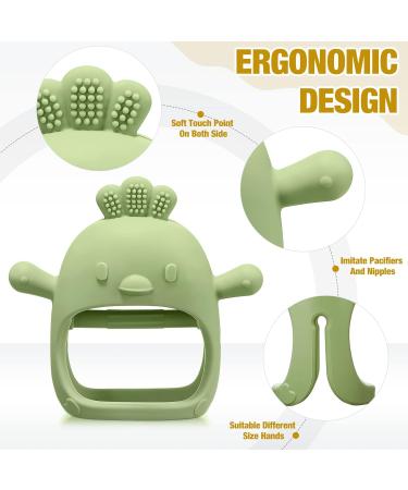 4 Pack Silicone Baby Teething Toys for 0-6 Months | Anti-Dropping Wrist Teethers | Chick Baby Chew Toy for Sucking Needs - Buy Online on SooperMarket.com