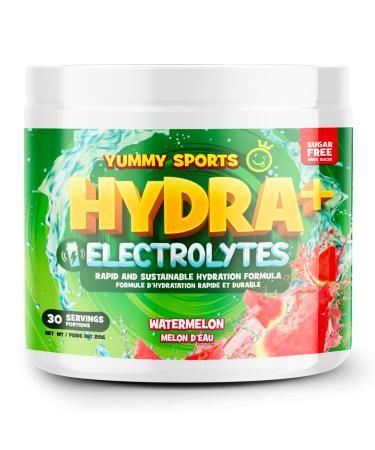 Yummy Sports Hydra+ Electrolyte Instant & Long-Lasting Hydration - Electrolyte Powder with Himalayan salt Coconut Water Powder Vitamin C Magnesium & Potassium Citrate 30 Servings 210g - Sour Watermelon