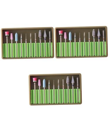 FOMIYES 3 Sets Manicure Drill Bits Nails Kits Nail Drill Bit Brush Manicure Pedicure Bit Nail Art Supplies Nail File Electric Nail Polish Gel Nail Drill Bits Polisher Tungsten Carbide 5x1cmx3pcs Greenx3pcs