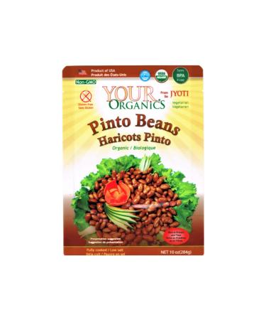 Jyoti Your Organics Pinto Beans - 60 oz (6 x 10 oz) - All Natural, Gluten Free, Vegan - Product of USA - BPA Free, NON-GMO, Low Salt - Buy Online on SooperMarket.com
