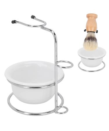 Stainless Steel Shaving Stand Set | Beard Brush Holder & Foam Bowl | Premium Men's Shaving Accessories - Buy Online on SooperMarket.com