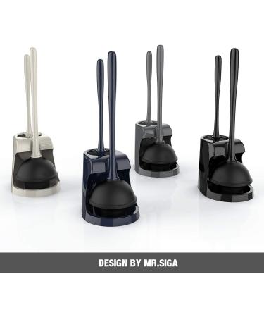 MR.SIGA Toilet Plunger and Bowl Brush Combo - Navy | Bathroom Cleaning Essential - Buy Online on SooperMarket.com