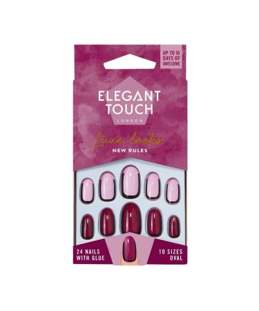 Elegant Touch Luxe Looks New Rules 10 Sizes Oval 24 Nails with Glue