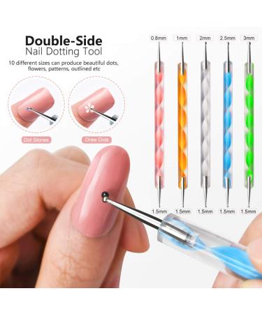 Acrylic Nail Design Kit with Brushes, Dotting Tool, Tape Strips, Foil Stickers & Rhinestones - Nail Technician Accessories - Buy Online on SooperMarket.com