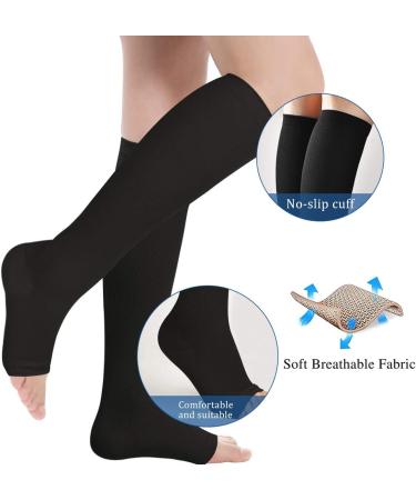 Evolyline 3 Couple Compression Stockings for Men & Women - Medical Support Socks for Leg Pain Varicose Veins & Thrombosis - Open Lace Design - Black S-M - Buy Online on SooperMarket.com