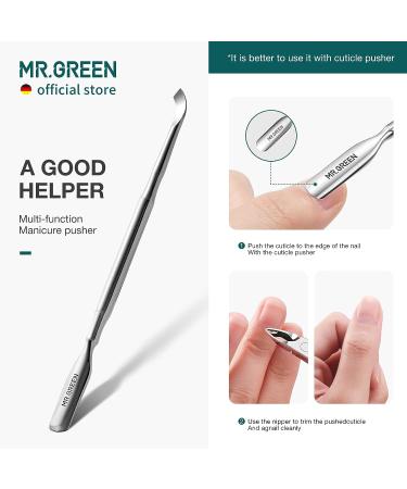 MR.GREEN Cuticle Nippers & Pusher Set - Stainless Steel Nail Manicure Tool for Dead Skin Removal - Buy Online on SooperMarket.com