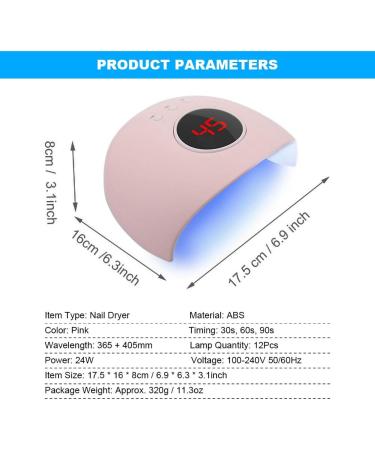 Nail Lamp 24W UV LED Nail Dryer Painless Curing Lamp with Automatic Sensor LCD Display 3 Timer Setting UV Nail Dryer for Fingernail & Toenail Gel Polish - Buy Online on SooperMarket.com