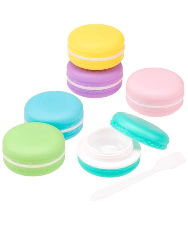 6 x Macaroon Cosmetic Containers with Leak-Proof Inner Lid Travel Storage Container (10ml Capacity)