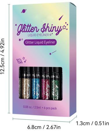 Glitter Eyeliner Waterproof Liquid Pencil Set - Bold Colors Eye Makeup Pen for Long-Lasting Effects - Women's Gift - Buy Online on SooperMarket.com