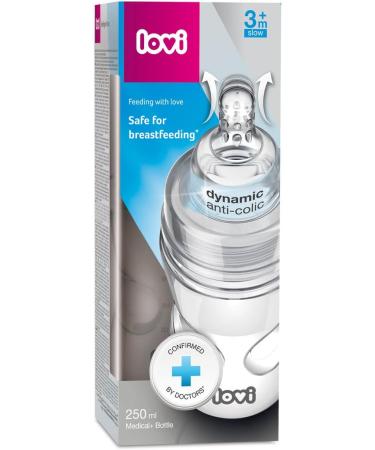 LOVI Anti-Colic Baby Feeding Bottle with Dynamic Teat | 250 ml | Super Air Vent System | Protects The Sucking Reflex | Medically Tested - Buy Online on SooperMarket.com