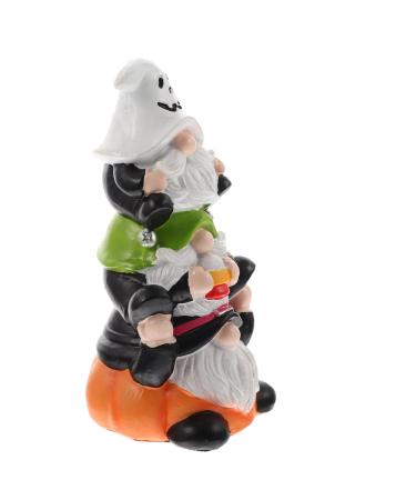 GANAZONO 2pcs Resin Halloween Pumpkin Halloween Resin Gnome Statue Halloween Swedish