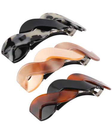 3 Pieces Wider Hair Clips for Women Large Hair Barrettes for Women Large French Hair Pin Retro Hair Clasp Accessories for Dense Thick Fine Hair