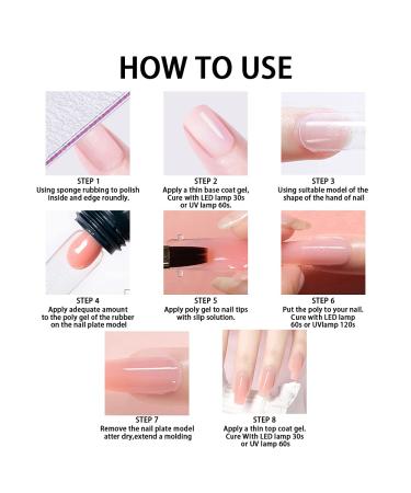 Lofuanna Poly Gel Nail Kit - 2 Colors Starter Kit with Clear Nude Builder Gel - All-in-One Nail Gel Set for Beginners - Buy Online on SooperMarket.com