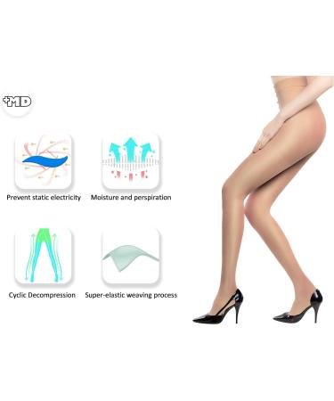 MD Women's Compression Stockings 15-20 mmHg - Winter Elastic Nude Tights (S-M) - Buy Online on SooperMarket.com