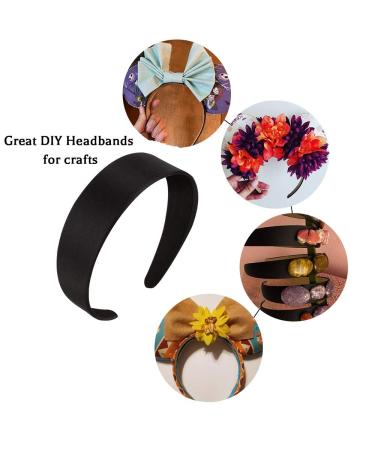 ANBALA Black Headbands for Women - 5 Pack of Plain DIY Satin Headbands in Various Sizes - Non-Slip and High Elasticity Headbands for Women and Girls - Buy Online on SooperMarket.com