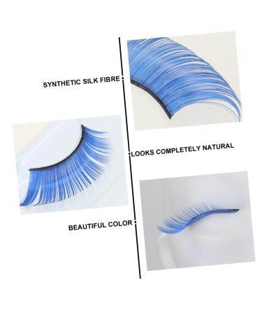 Buy Blue Long Eyelashes - 2 Pairs Halloween Fake Lashes for Stunning Eye Makeup | Perfect for Costumes & Performances - Buy Online on SooperMarket.com