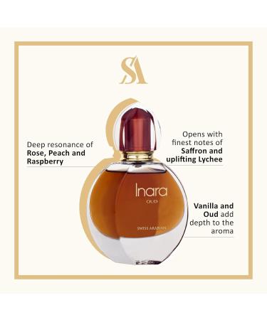 Swiss Arabian Inara Oud - Luxury Products from Dubai - Long Lasting Addictive Personal EDP Spray Fragrance - Seductive Signature Aroma - 1.8 oz - Buy Online on SooperMarket.com
