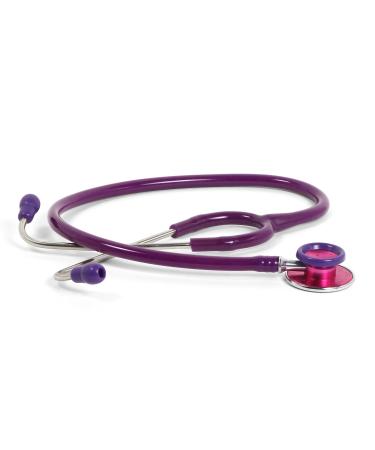 Acoustic Stethoscope for Doctors and Medical Students Adult Lightweight Chest Piece Flexible Jointless Tube & Soft Sealing Ear Knobs Micro Al (PURPLE)