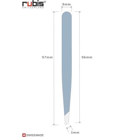 Buy Rubis Tweezers for Eyebrow & Hair Removal - Fine Pointed Sloping Tip Light Blue - Professional Quality for Precision Plucking - International Shipping Available - Buy Online on SooperMarket.com