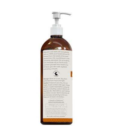 100% Pure Sweet Almond Oil for Hair and Skin - Non-Greasy Massage Oil - Carrier Oil for Essential Oils - Expeller-Pressed - Non-GMO - 16 fl oz - Buy Online on SooperMarket.com