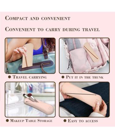 XMASIR Travel Makeup Brush Holder - Portable Silicone Cosmetic Case Bag for Face Brushes - Soft Organizer for Travel (Khaki - Buy Online on SooperMarket.com