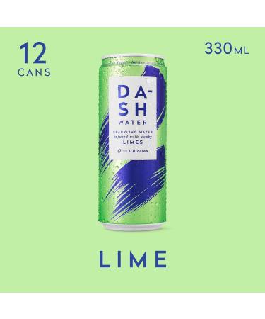 Dash Water Lime - 12 x Lime Flavoured Sparkling Spring Water - NO Sugar NO Sweetener NO Calories - Infused with Wonky Fruit (12 x 330ml cans) Lime 330 ml (Pack of 12) - Buy Online on SooperMarket.com