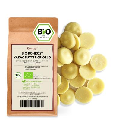 Kamelur 1kg organic cocoa butter cold pressed from Criollo cocoa beans - in food quality without any additives - raw food - Exclusive cocoa butter as the basis for chocolate or chocolates