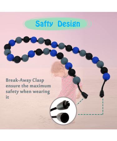 Sensory Chew Necklace for Kids | 2 Pcs Silicone Fidget Teether for Autism ADHD SPD | Chewy Necklace for Boys & Girls to Reduce Anxiety - Buy Online on SooperMarket.com