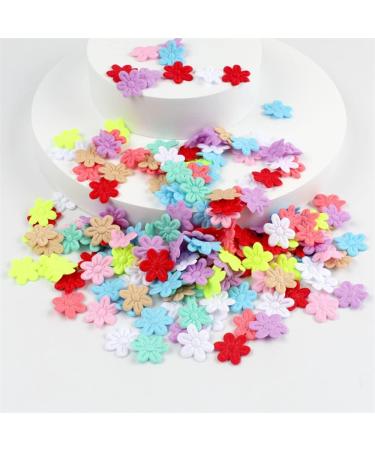 100pcs Guafeih Felt Cloth Five-Petal Artificial Flowers - Wedding Home Decor DIY Scrapbooking Wreath Lore - Mixed Colors - Buy Online on SooperMarket.com