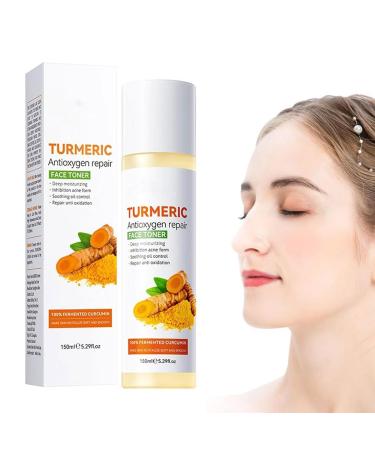 Turmeric Face Toner Dark Spots Skin Toner for Face Turmeric Hydrating Face Toner for Dry Skin Turmeric Oil Toner Serum Reduce Dark Spots & Acne Toner Moisturiser Day & Night Use 150 ml