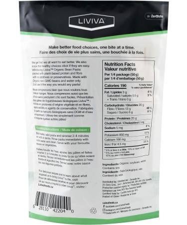 LIVIVA Organic Soybean Spaghetti Pasta (2 Pack 92 g Protein per Bag) High Protein Noodles Diabetic Friendly Keto Vegan Halal Kosher Non-GMO Nutritious Plant-Based Plant-Based Protein Pasta Ready-to-Eat in minutes Gluten Free Noodle - Buy Online on SooperMarket.com