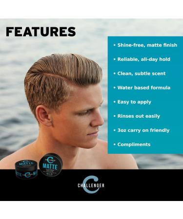 Challenger Mens Matte Cream Pomade Combo | Natural Finish | Medium Firm Hold | All-in-One Hair Styling | Save with Combo Pack - Buy Online on SooperMarket.com