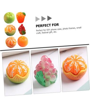 KOMBIUDA 24pcs Artificial Fruit Realistic Fruit Decoration Kitchen Wedding Decoration Jewelry Making Fruits Hair Clips Charm Fake Orange Kid Jewelry Resin Fruit Ornaments Child Lemon Mini - Buy Online on SooperMarket.com