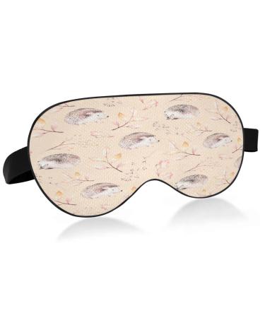 WELLDAY Sleep Mask Adorable Hedgehogs Night Eye Shade Cover Soft Comfort Blindfold Blockout Light Adjustable Strap for Men Women