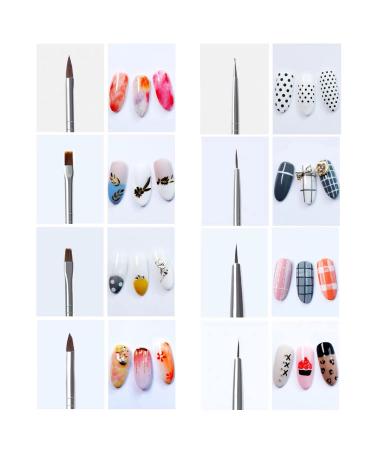 8 Pieces Gel Nail Brush Set - Acrylic & UV Gel Nail Art Brushes for Painting & Manicure - Professional Nail Design Accessories - Buy Online on SooperMarket.com