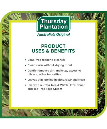 Thursday Plantation Tea Tree Face Wash Foam - Gentle Soap-Free Cleanser (5.1 fl oz) - Buy Online on SooperMarket.com