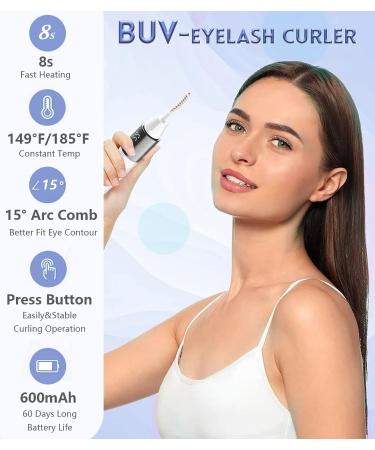 USB Rechargeable Heated Eyelash Curler with Comb | Electric Eye Lash Curler - White - Buy Online on SooperMarket.com